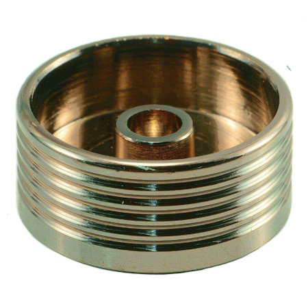 Midwest Fastener Button Spoke Screw Cap, 3/8 in Dia, Black Chrome, Brass Plain, 5 PK 36811